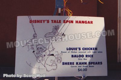 Special Disney Afternoon meals were sold that day